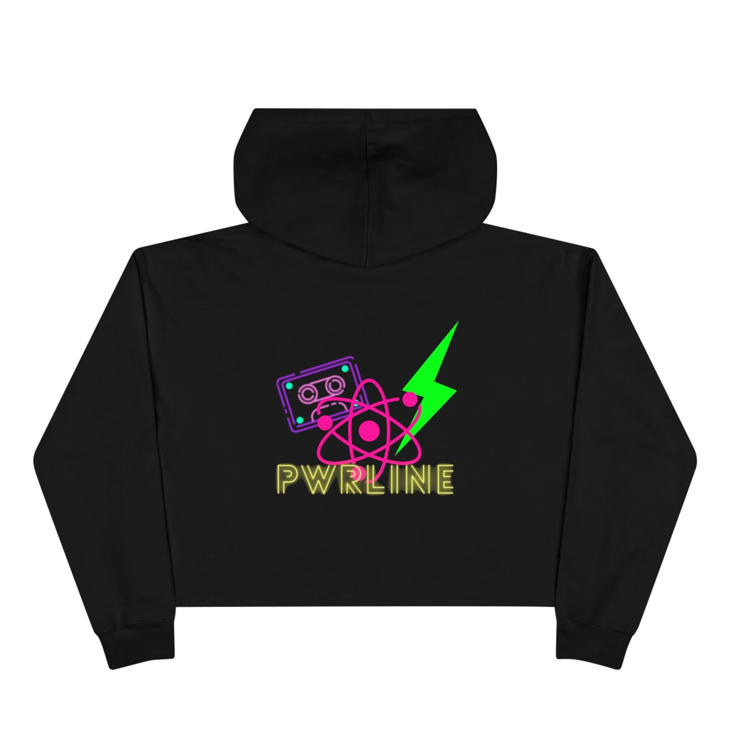 Retro Crop Hoodie with Neon Graphics