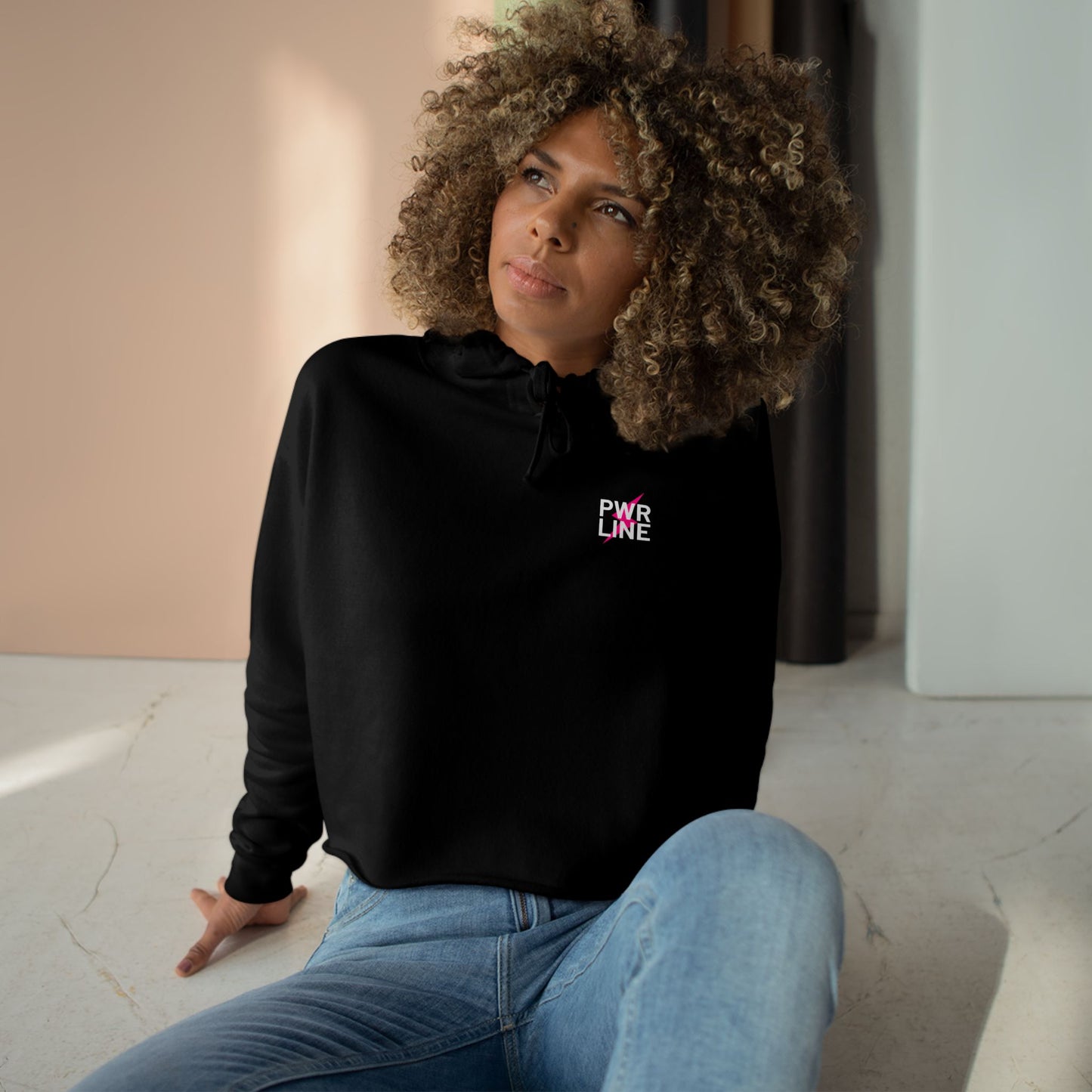 Retro Crop Hoodie with Neon Graphics